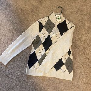 Men large polo zip up sweater - New